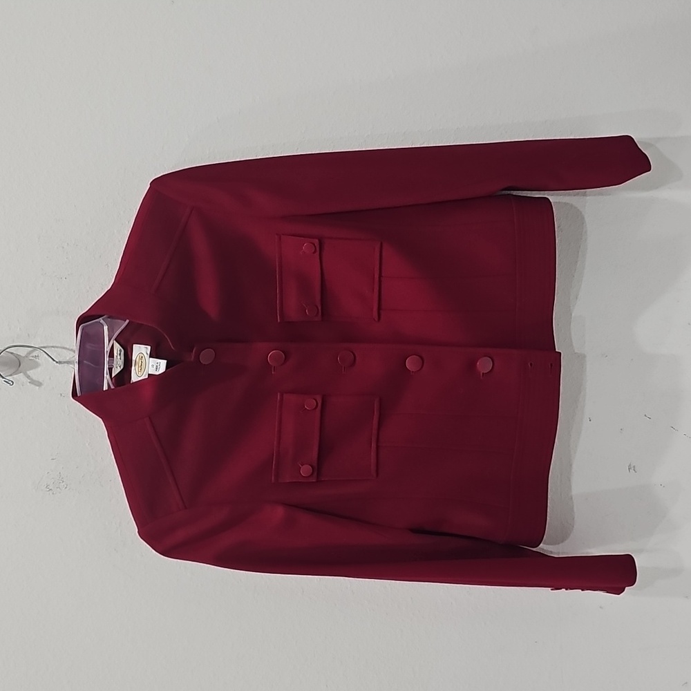 Women’s Red Military-Style Button Jacket